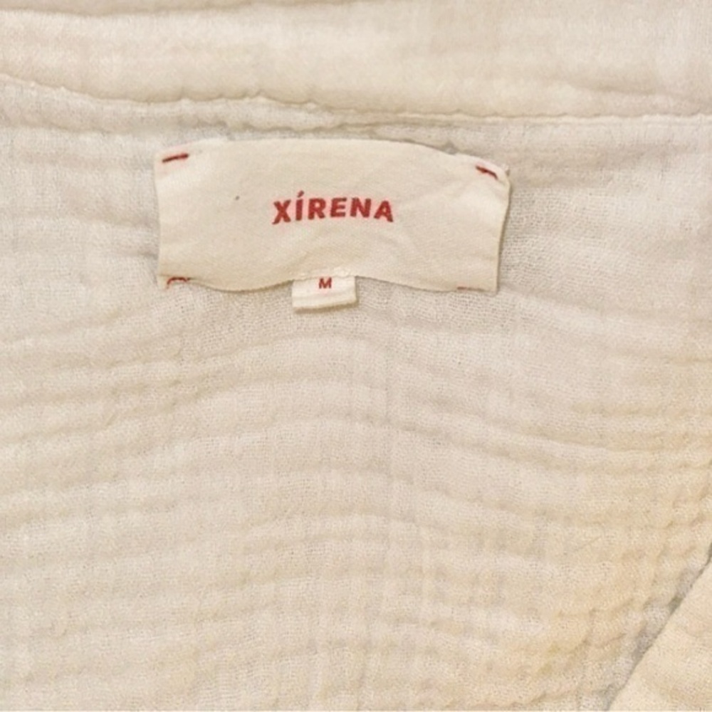 Xirena Avery White Cotton Gauze‎ Short Sleeve Casual Top - Picture 6 of 14